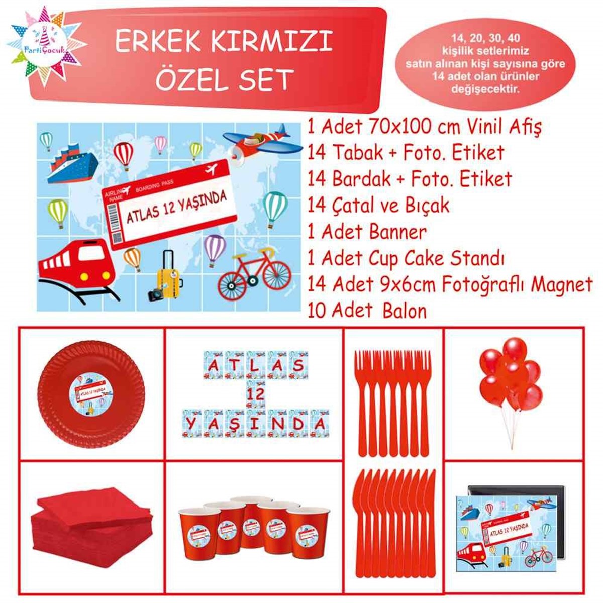 Seyahat Parti Süslemesi Seti Özel Set 