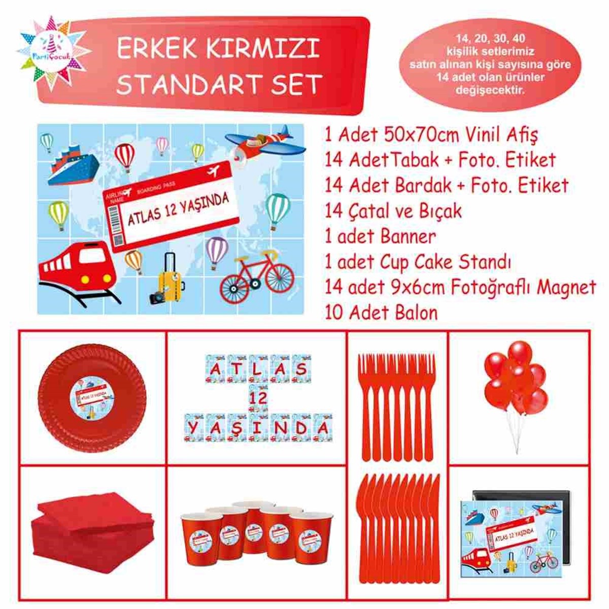 Seyahat Parti Süslemesi Seti Standart Set 