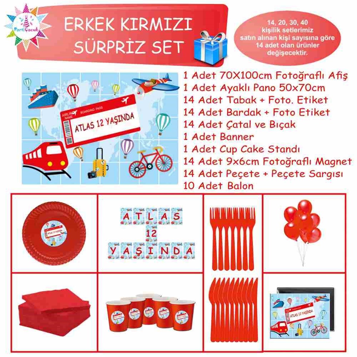 Seyahat Parti Süslemesi Seti Süpriz Set 