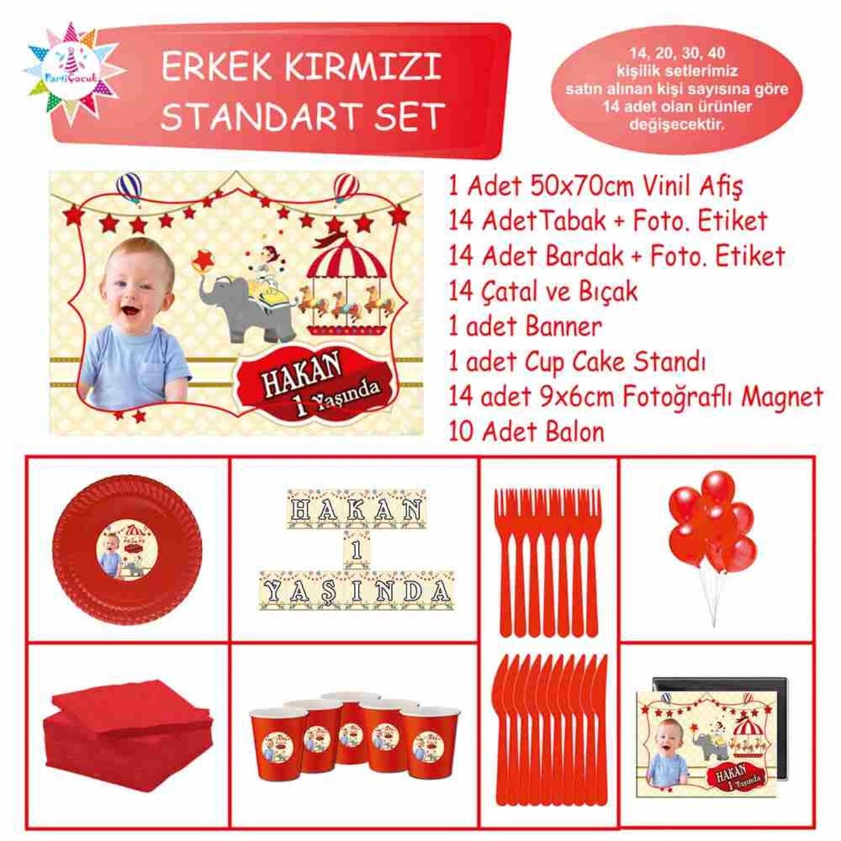 Sirk Konsept Parti Malzemeleri Standart Set 