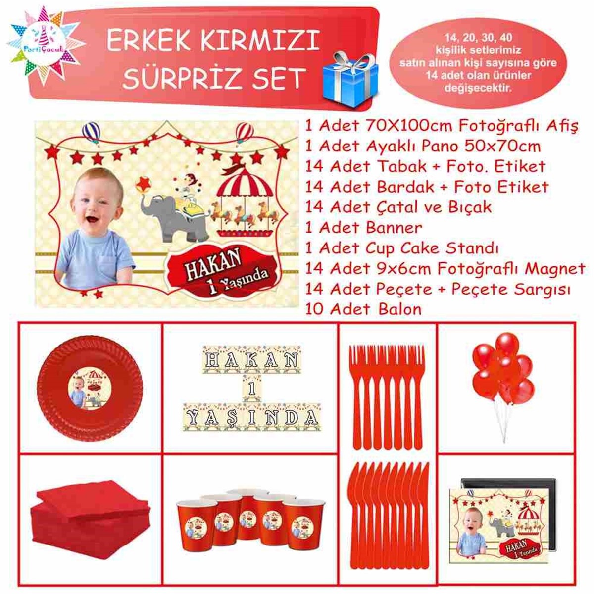 Sirk Konsept Parti Malzemeleri Süpriz Set 
