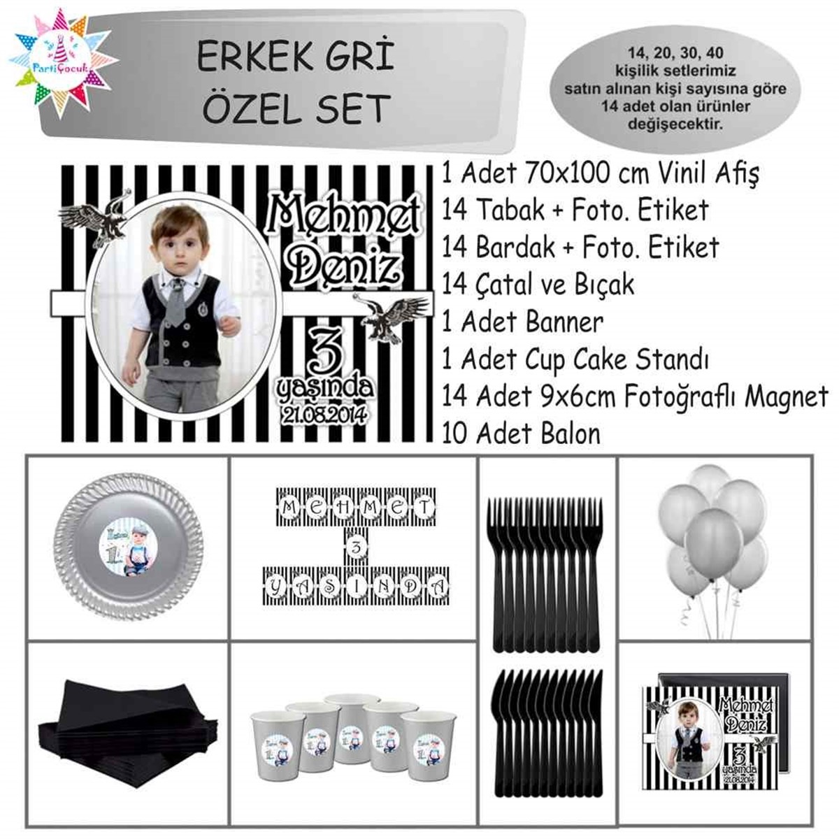 Siyah Beyaz Beşiktaş Taraftar Özel Set 
