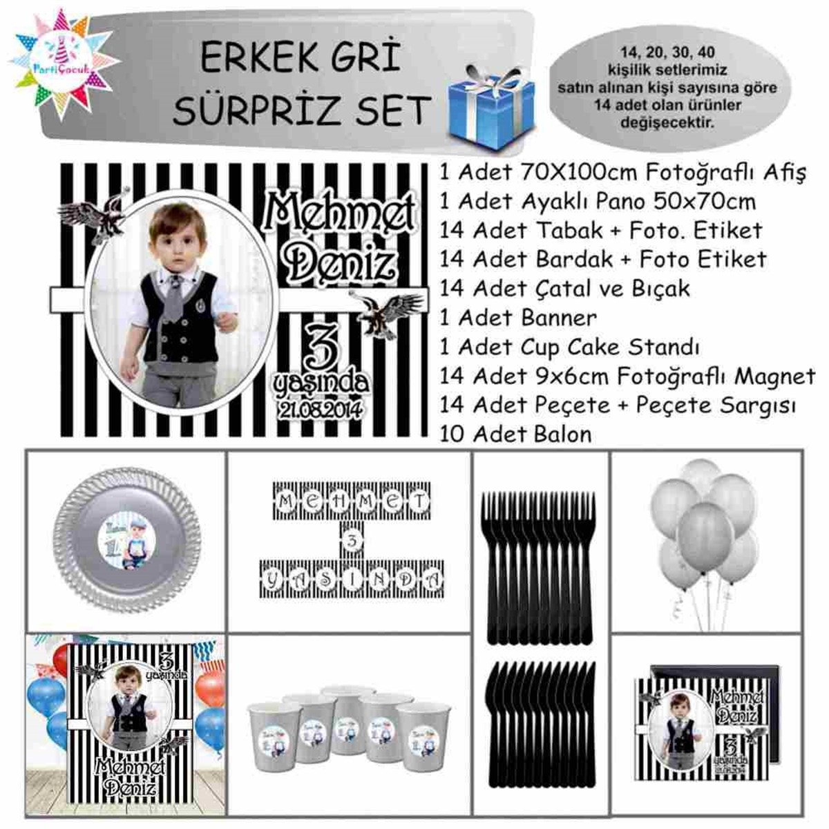 Siyah Beyaz Beşiktaş Taraftar Süpriz Set 