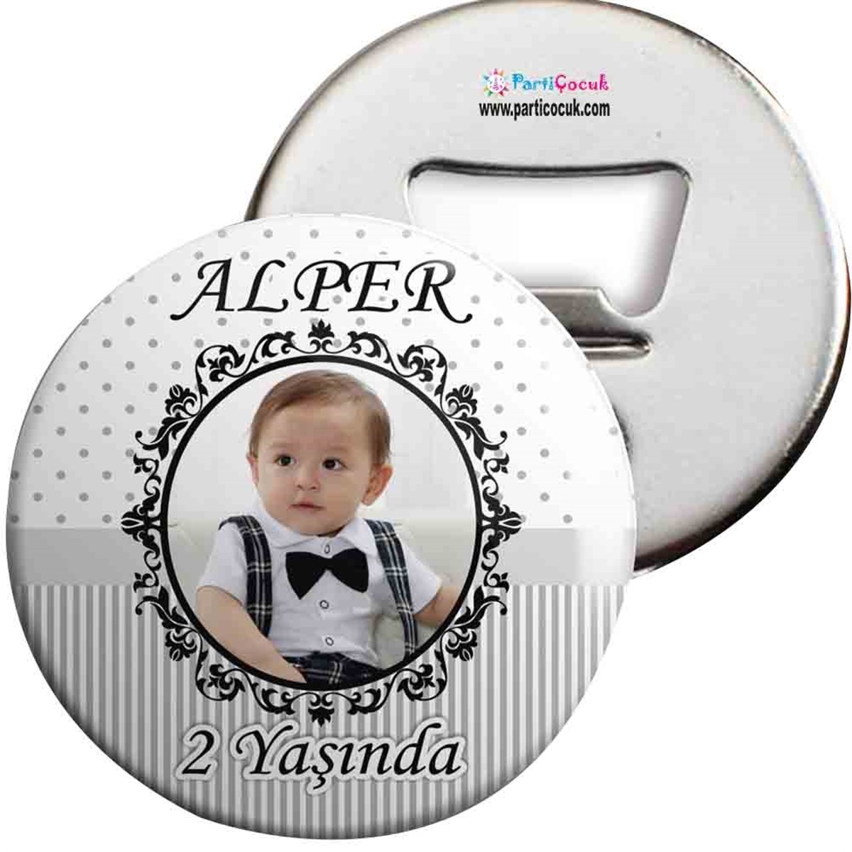 Siyah Çizgili Konsept Açacaklı Magnet Kişiye Özel 