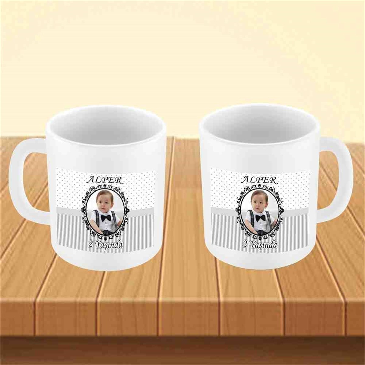 Siyah Çizgili Konsept Kupa Bardak Mug 