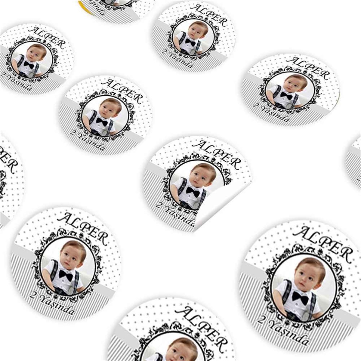 Siyah Çizgili Konsept Sticker 30 Adet 