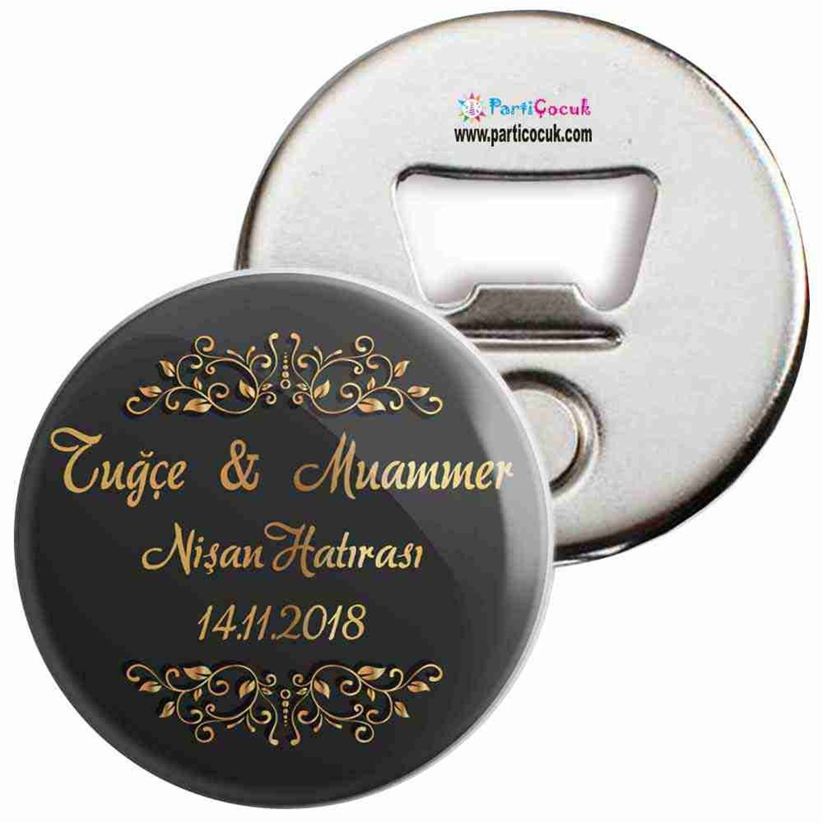 Siyah Gold Hediyelik Açacak Magnet  