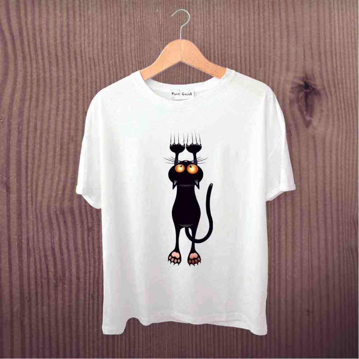 Siyah Kedi Halloween Tişört 