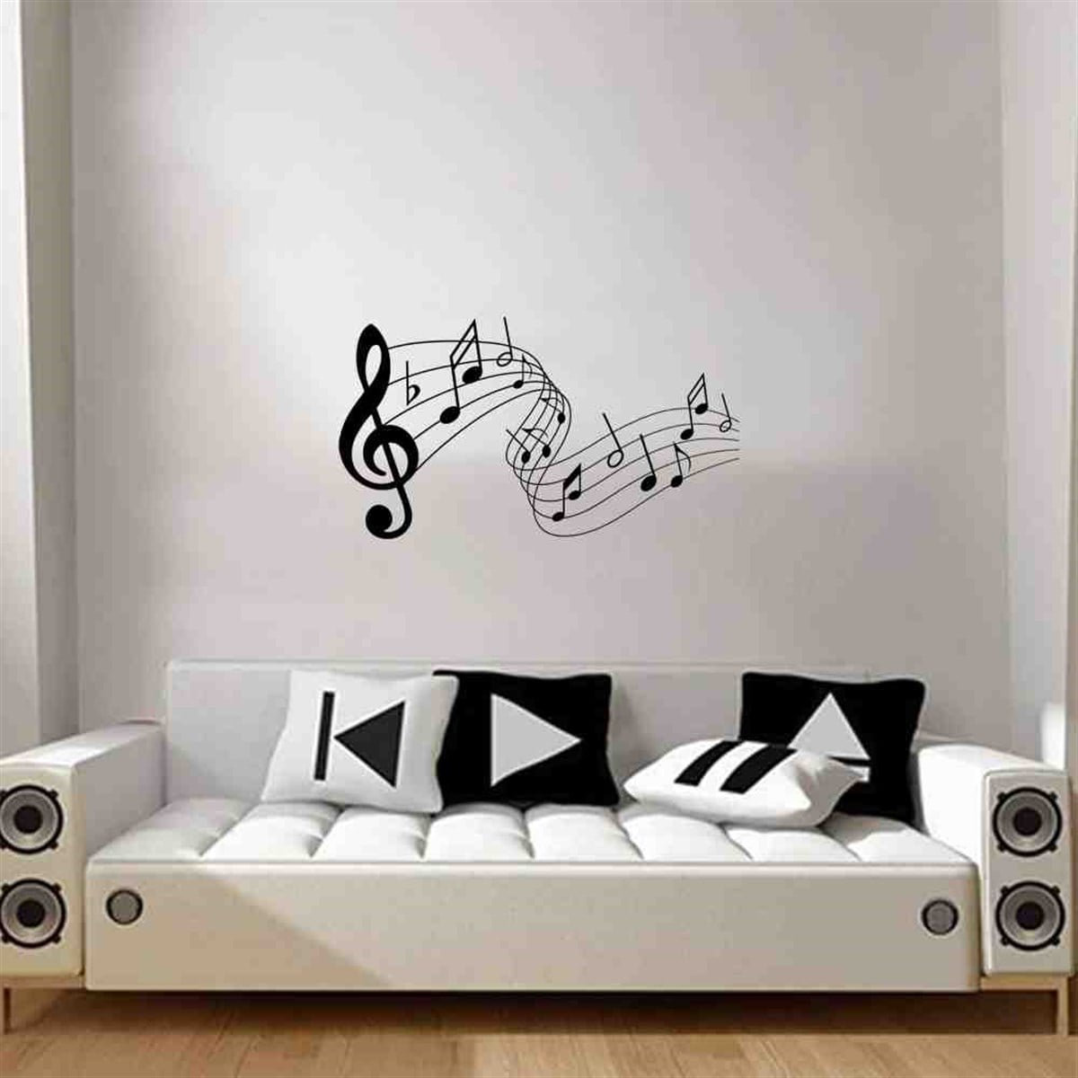 Siyah Notalar Duvar Etiket 