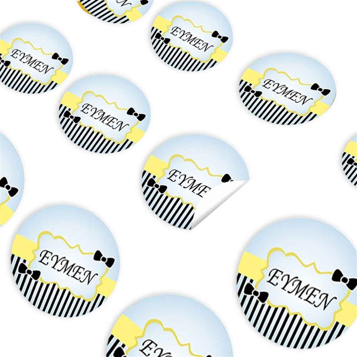 Siyah Papyon Konsept Sticker 30 Adet  