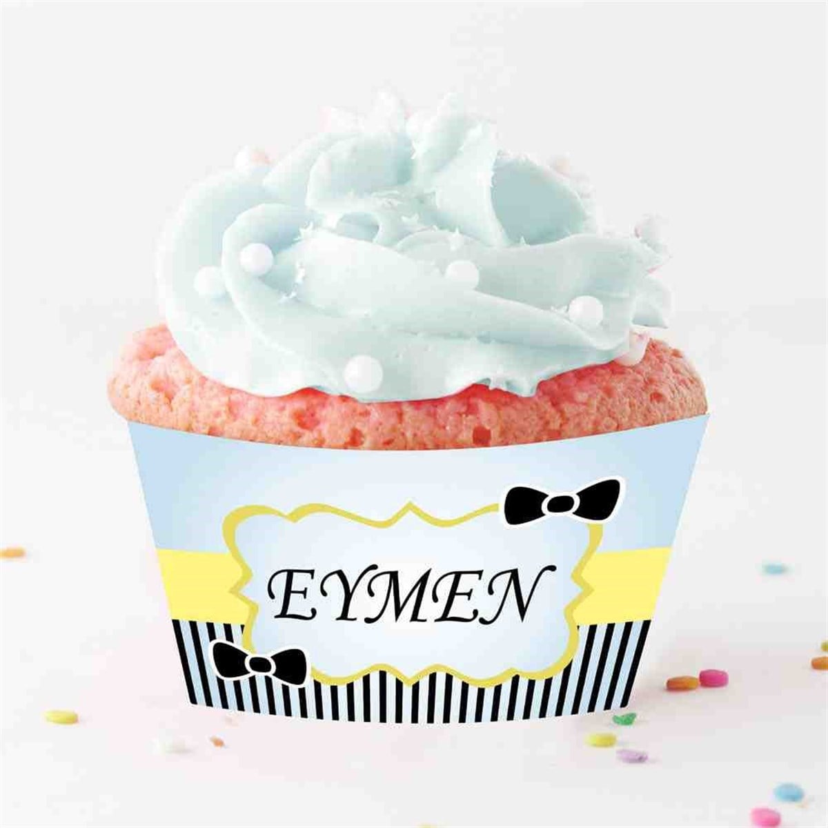 Siyah Papyon Temalı Cupcake Sargısı 