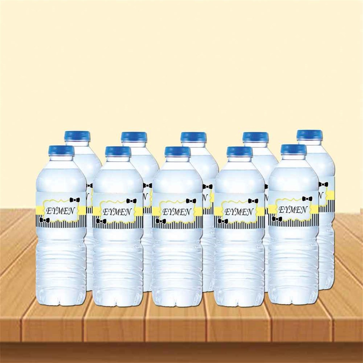 Siyah Papyon Temalı Su Şisesi Bandı   