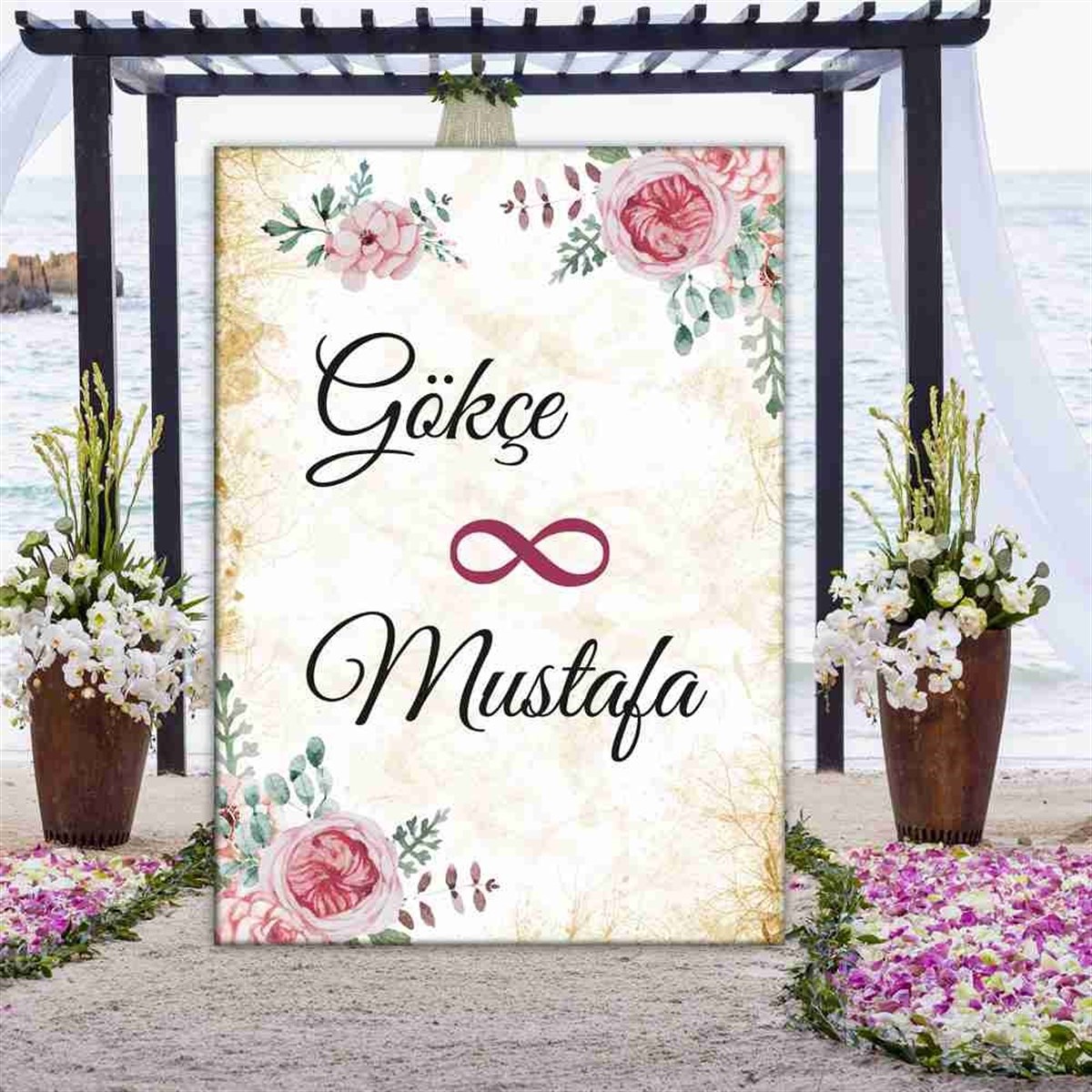 Soft Vintage Nişan Kapı Süsü 