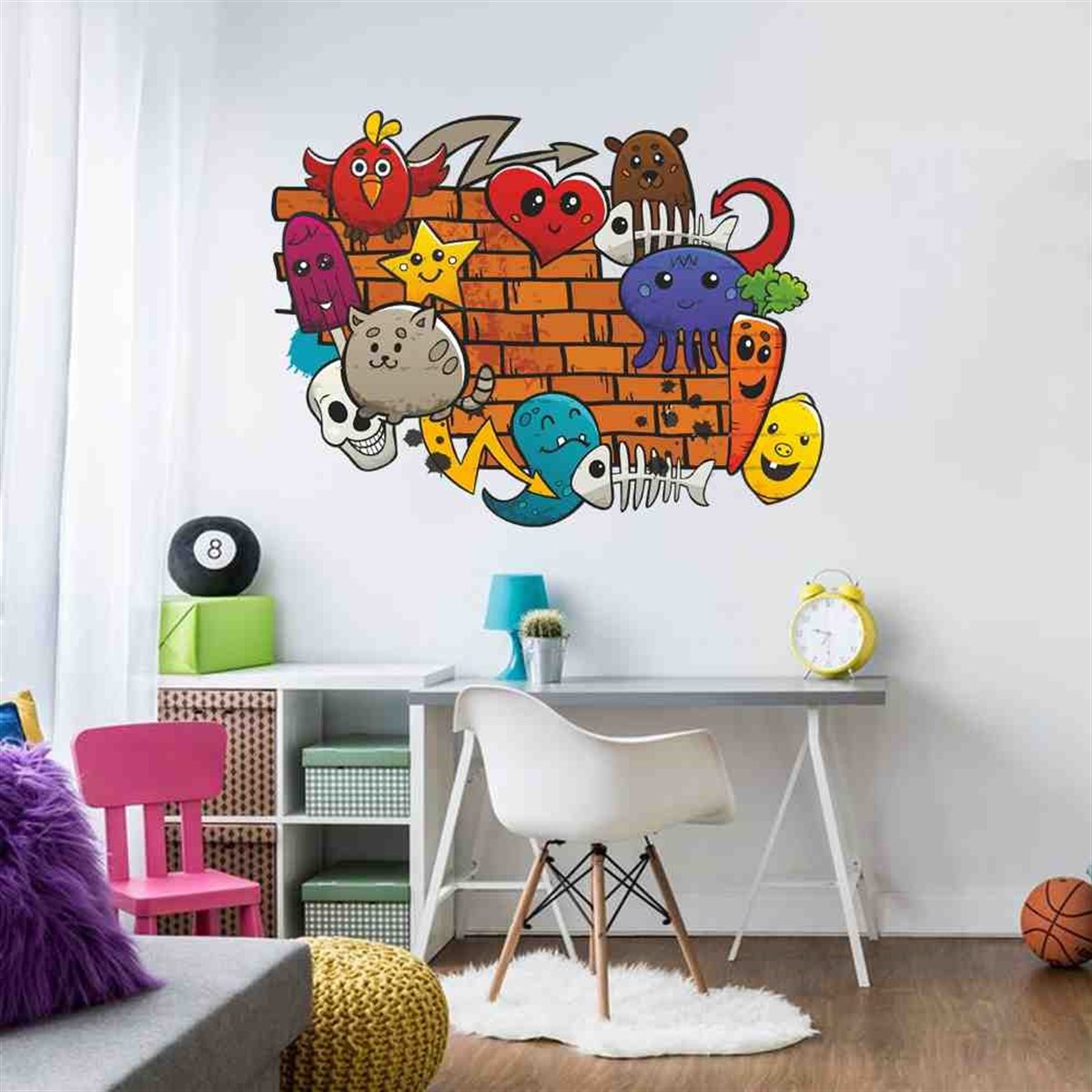 Street Art Cartoon Duvar Sticker 