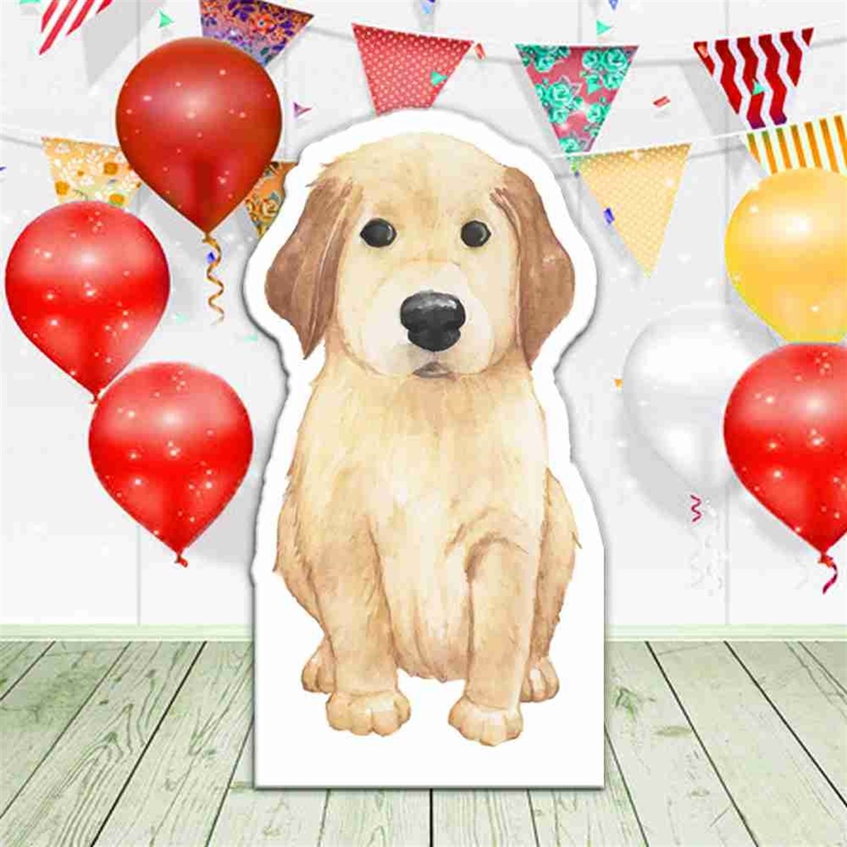 Suluboya Watercolor Köpek Karşılama Pano 