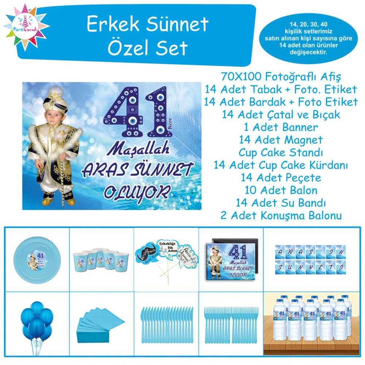 Sünnet 41 Kere Maşallah Nazar Boncuklu Özel Set 