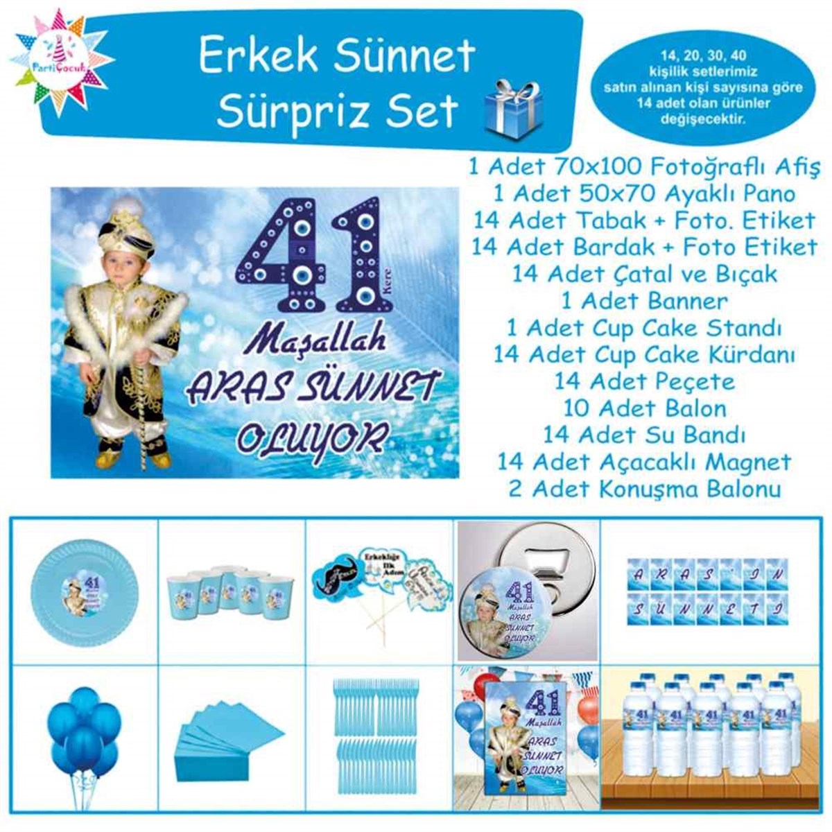 Sünnet 41 Kere Maşallah Nazar Boncuklu Sürpriz Set 