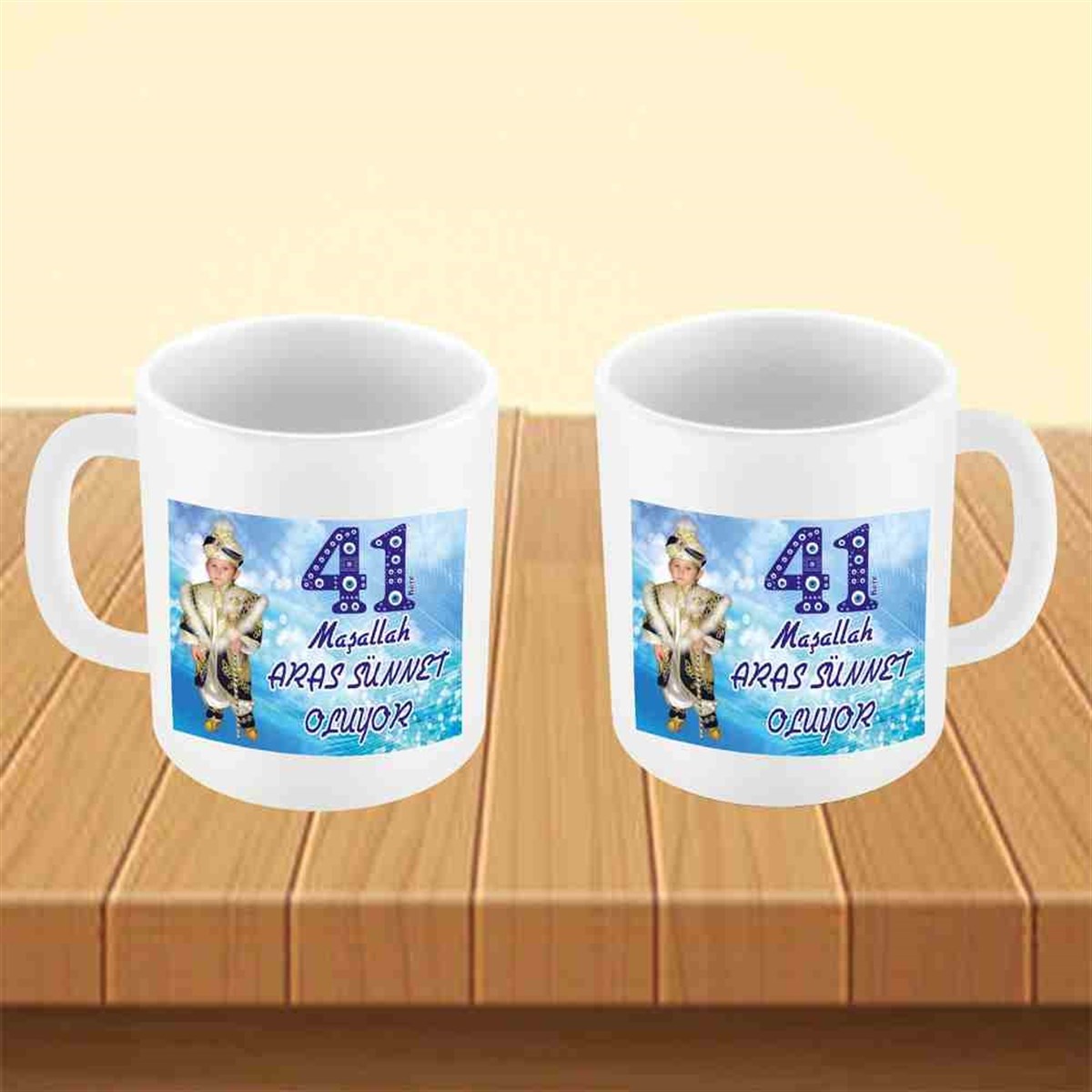 Sünnet 41 Kere Maşallah Nazar Boncuklu Kupa Bardak Mug 