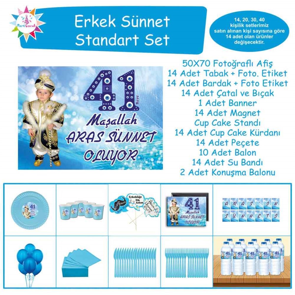 Sünnet 41 Kere Maşallah Nazar Boncuklu Standart Set 