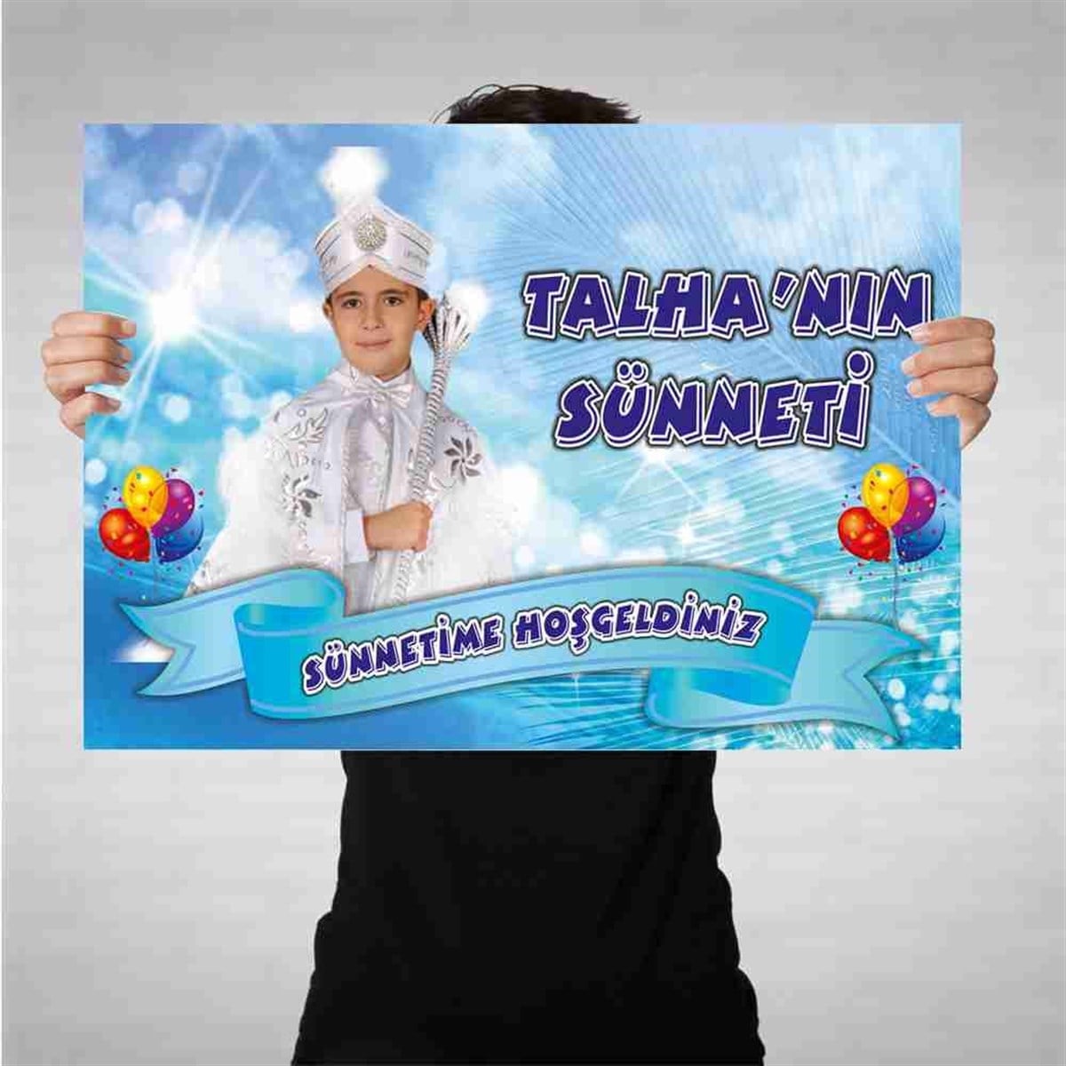 Sünnet Balonlu Kuşaklı Bez Afiş 