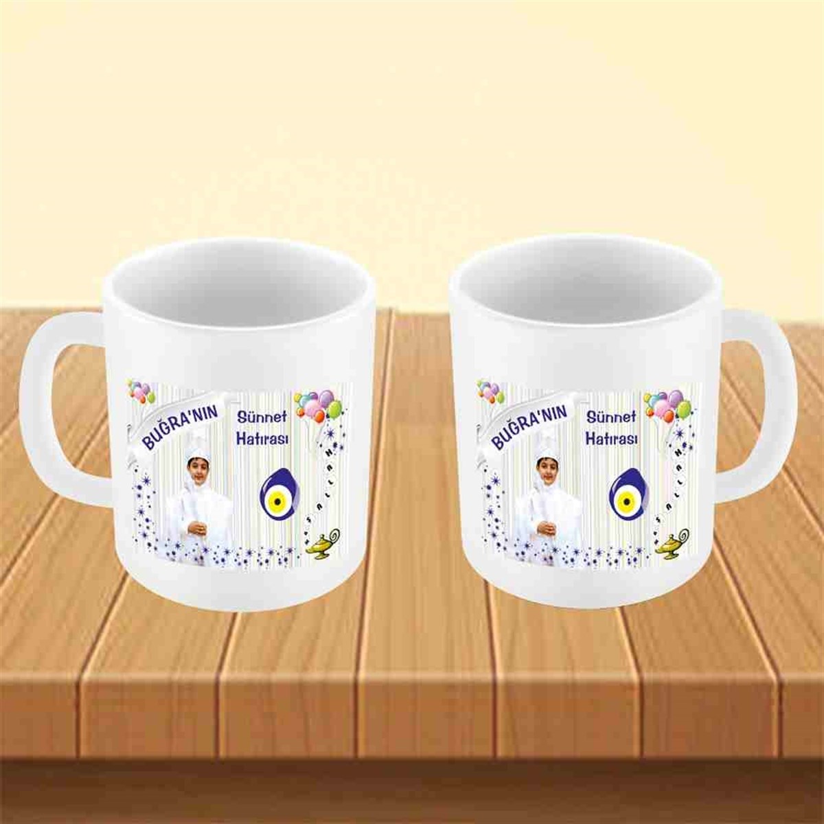 Sünnet Balonlu Lambalı Yıldızlı Konsept Kupa Bardak Mug 