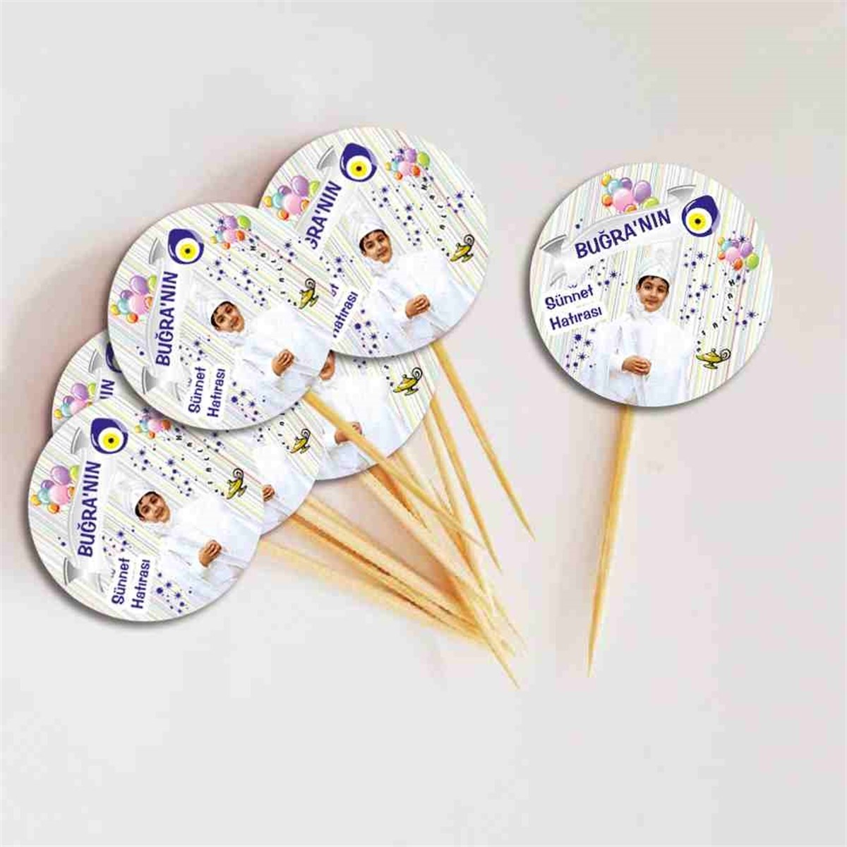 Sünnet Balonlu Lambalı Yıldızlı Konsept Cupcake Kurdanı 