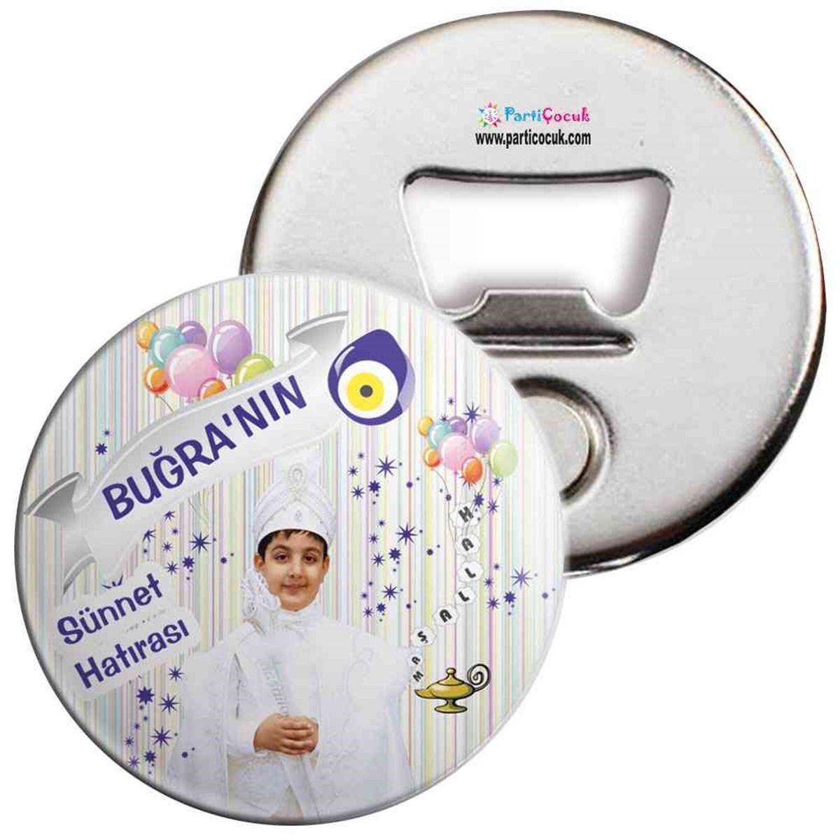 Sünnet Balonlu Lambalı Yıldızlı Konsept Açacaklı Magnet  