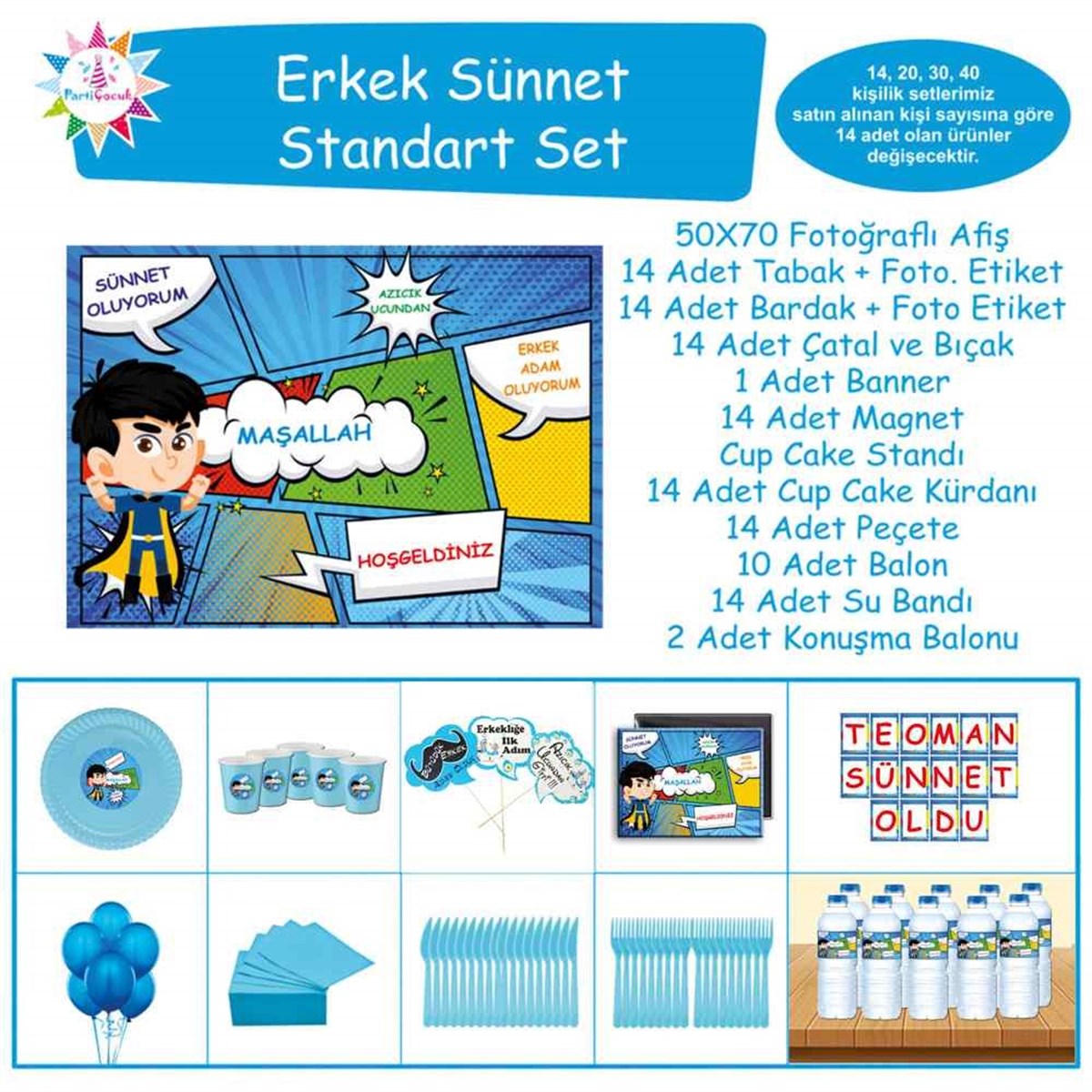 Sünnet Çocuk Süsleme ve Hediyelik Standart Set 