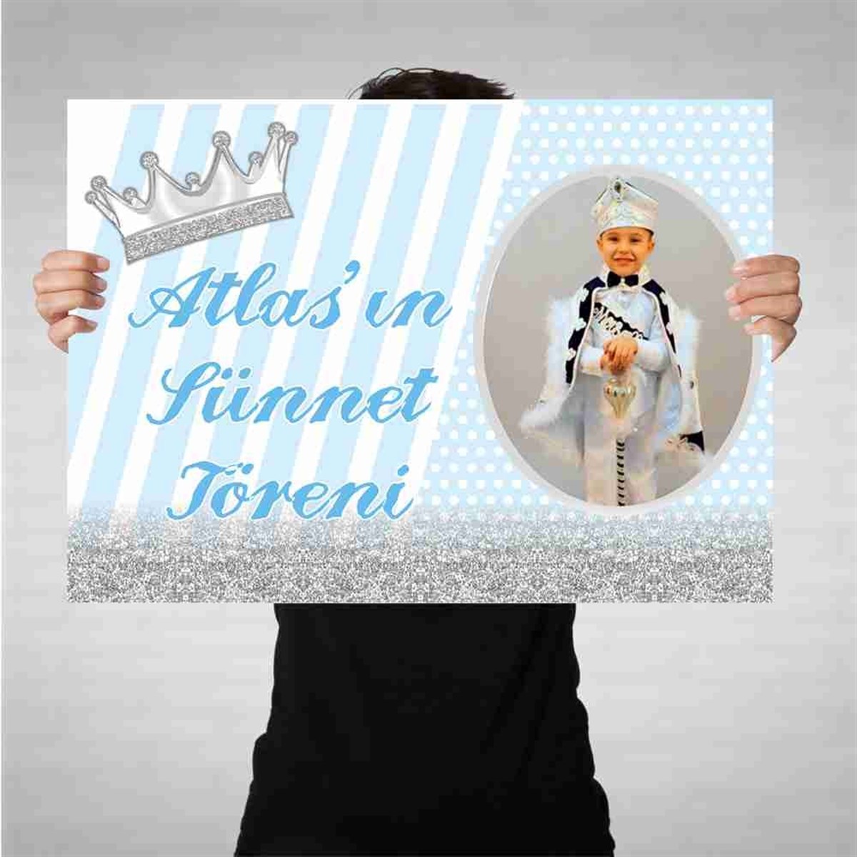 Sünnet Düğün Gümüş Simli Bez Afiş 