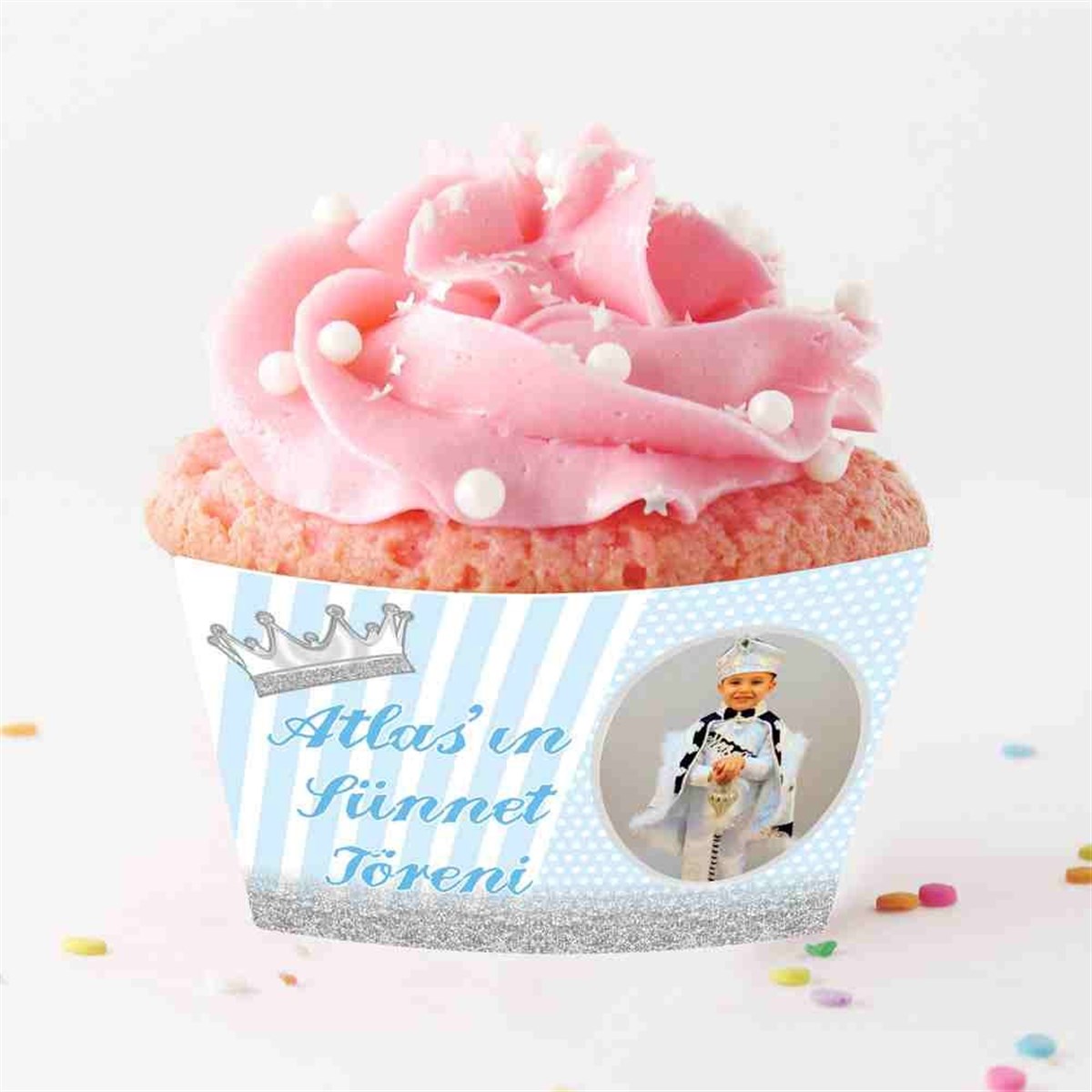 Sünnet Düğün Gümüş Simli Cupcake Sargısı 