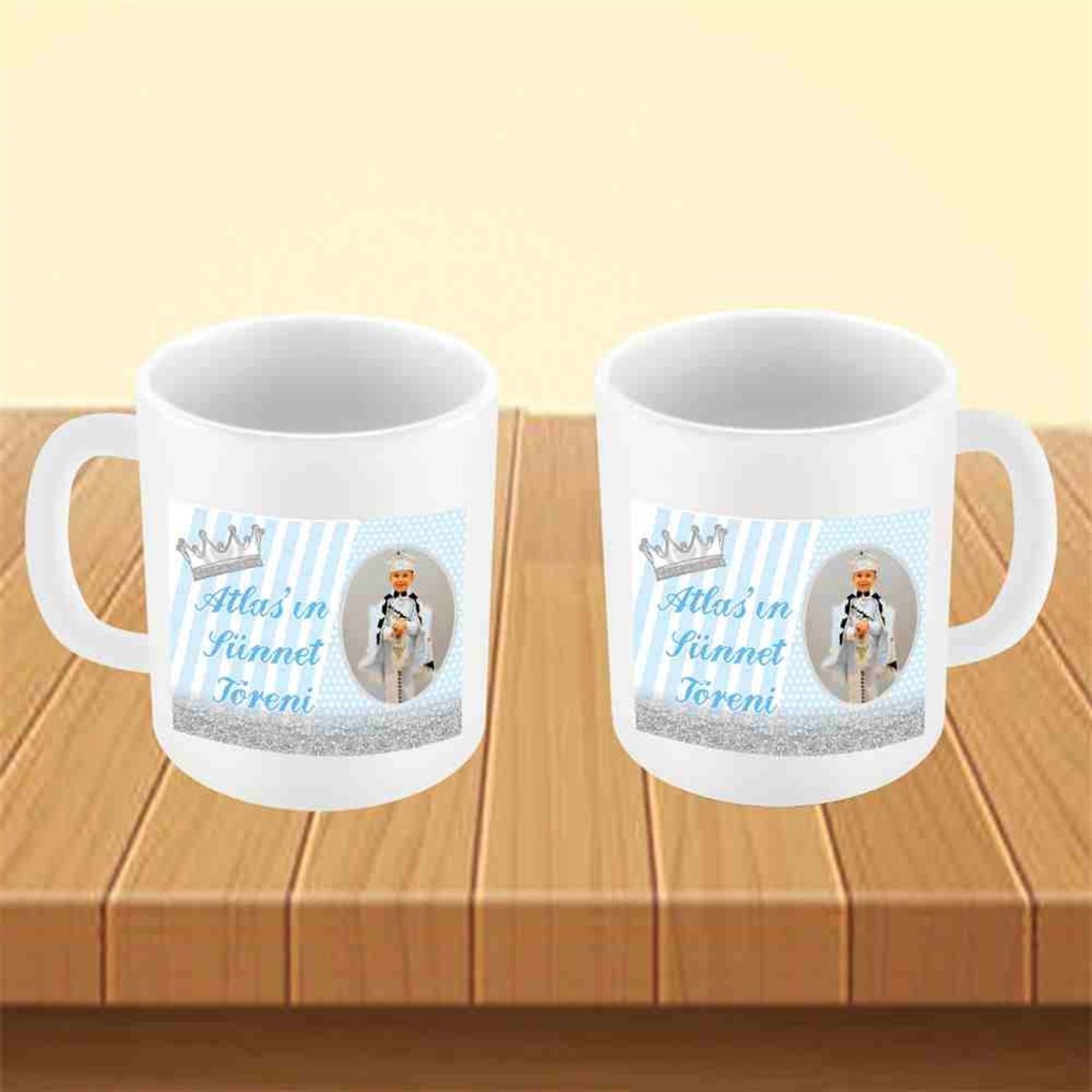 Sünnet Düğün Gümüş Simli Kupa Bardak Mug 