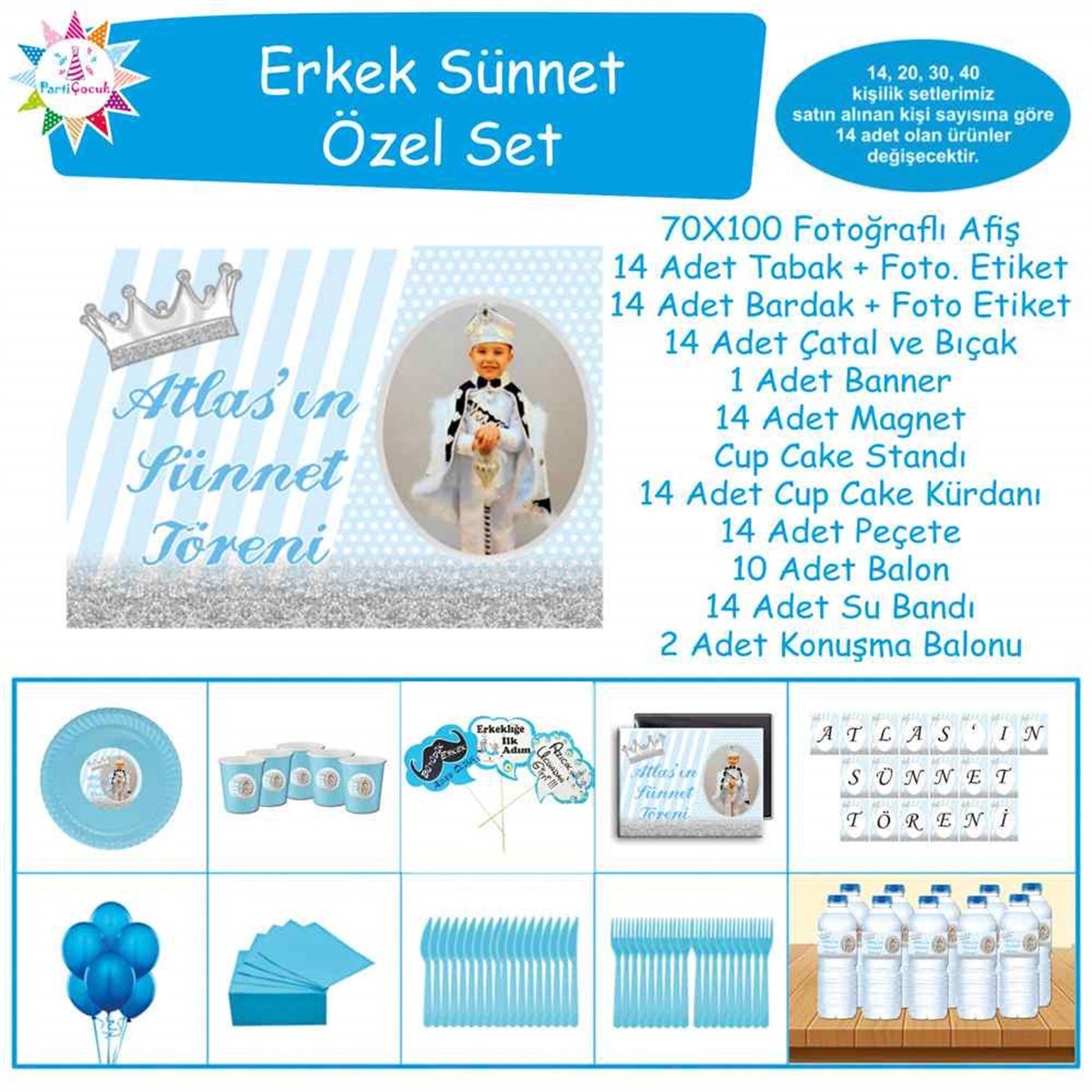 Sünnet Düğün Gümüş Simli Özel Set 