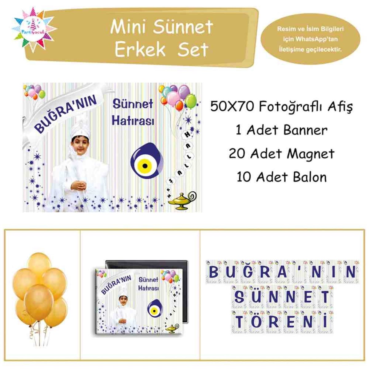 Sünnet Düğünü Balonlu Lambalı Yıldızlı Konsept  Mini Set 