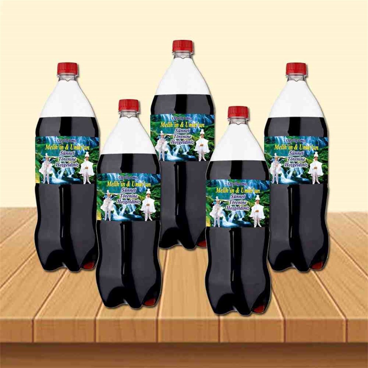 Sünnet Düğünü Masa Süsleme Manzara Parti Cola Şisesi Bandı 