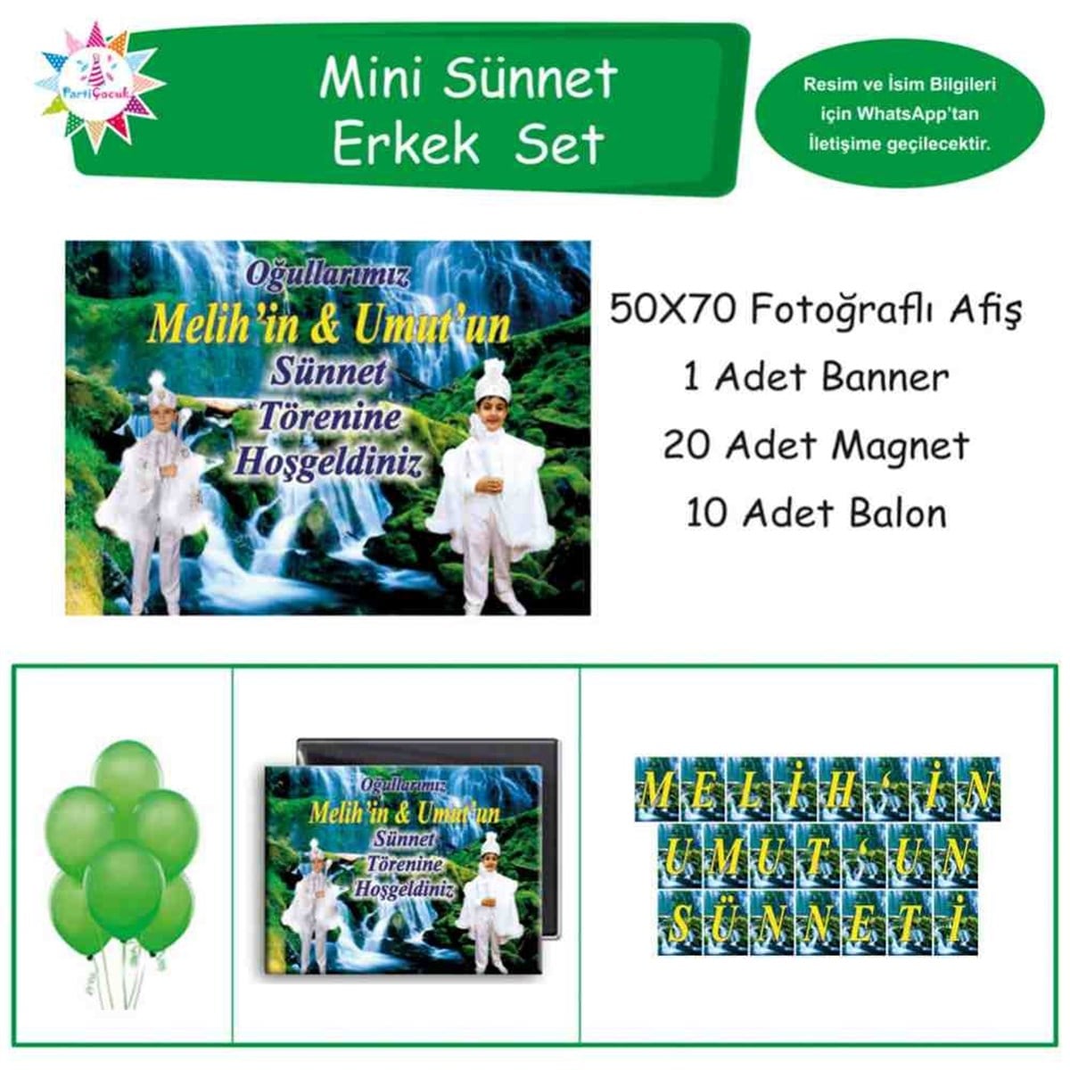 Sünnet Düğünü Masa Süsleme Manzara Parti Seti Mini Set 