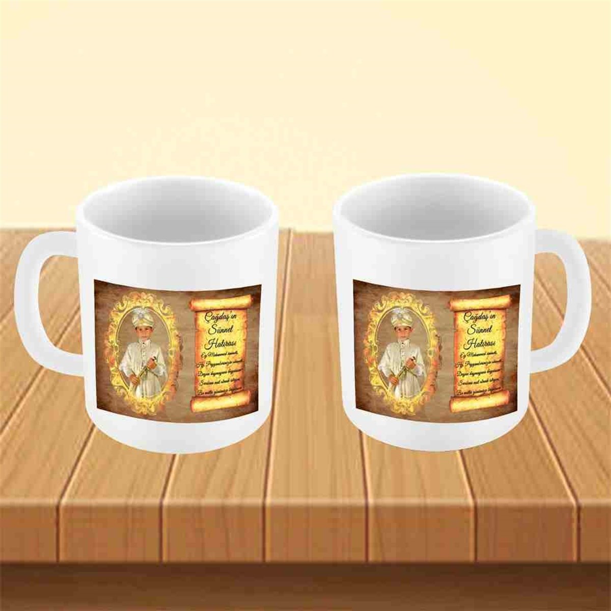 Sünnet Eskitme Zeminli Parti Malzemeleri Kupa Bardak Mug 