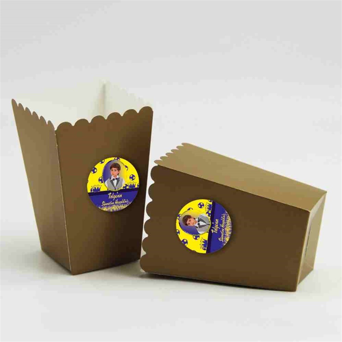 Sünnet Fenerbahçe Sarı Lacivert Toplu Popcorn Kutusu 10 Adet 