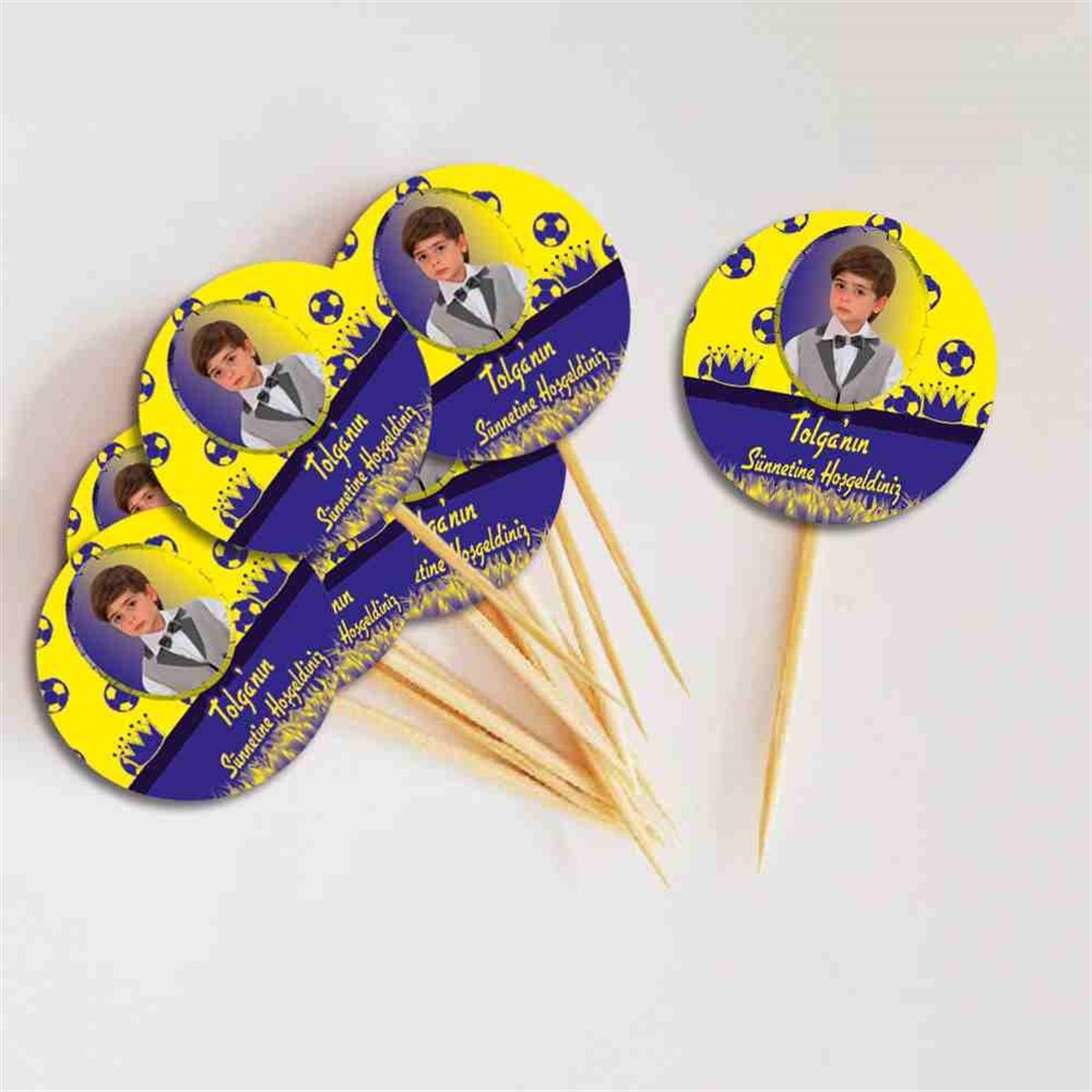 Sünnet Fenerbahçe Sarı Lacivert Toplu Cupcake Kurdanı 