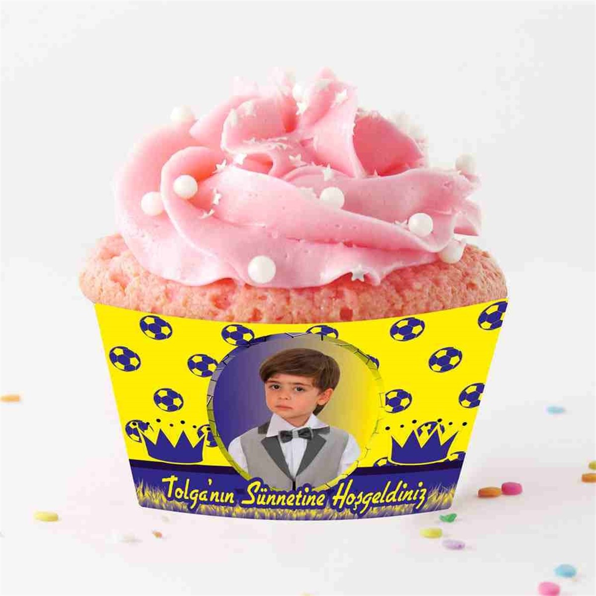 Sünnet Fenerbahçe Sarı Lacivert Toplu Cupcake Sargısı 