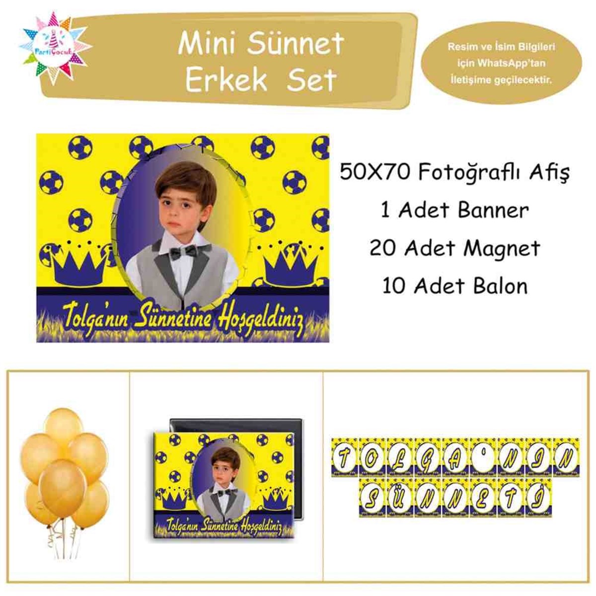 Sünnet Fenerbahçe Taraftarı Sarı Lacivert Toplu Konsept Mini Set 