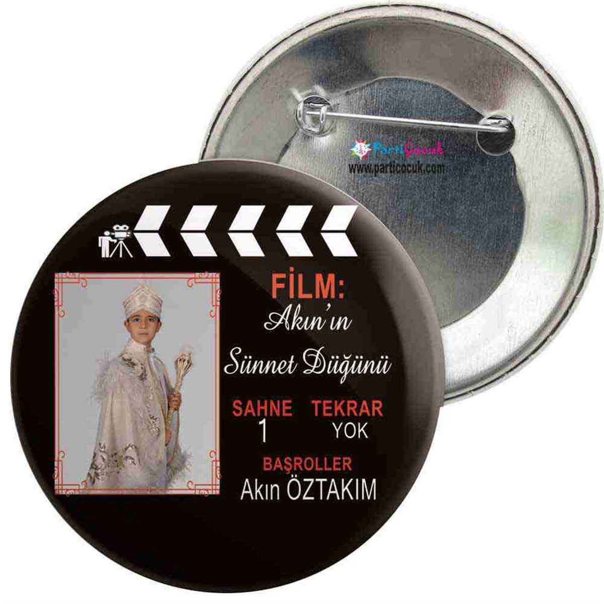 Sünnet Film Klaket Süsleme Parti Malzemeleri İğneli Rozet  