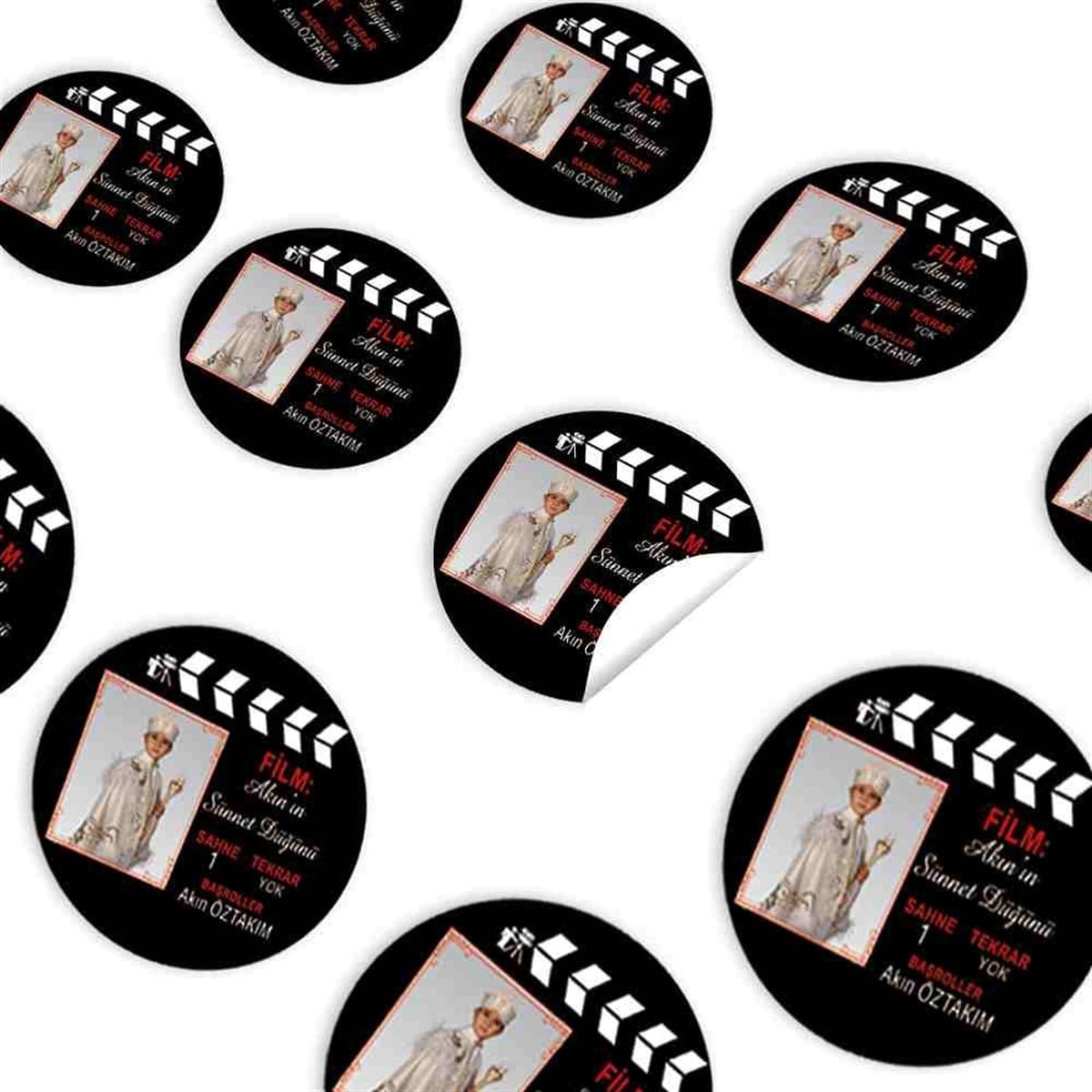 Sünnet Film Klaket Süsleme Parti Malzemeleri Sticker 30 Adet 