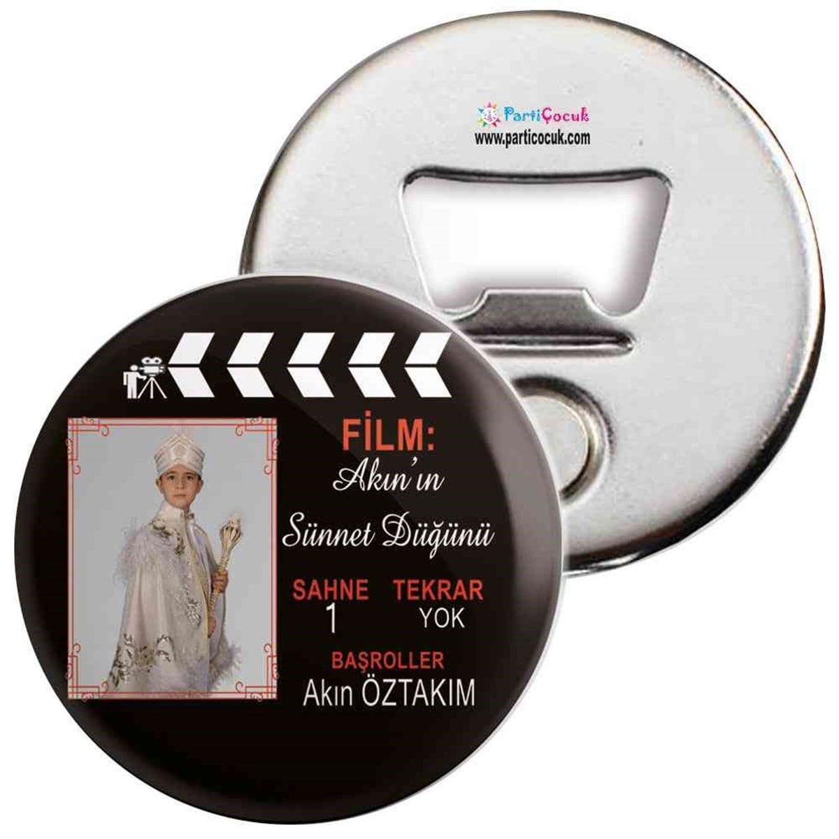 Sünnet Film Klaket Süsleme Parti Malzemeleri Açacaklı Magnet  