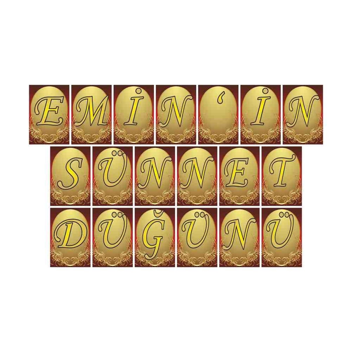 Sünnet Gold Kırmızı Otantik Parti Süsleri Harf Banner 