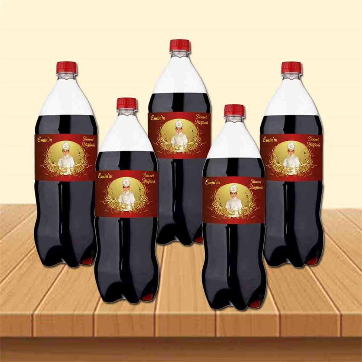 Sünnet Gold Kırmızı Otantik Parti Süsleri Cola Şisesi Bandı 