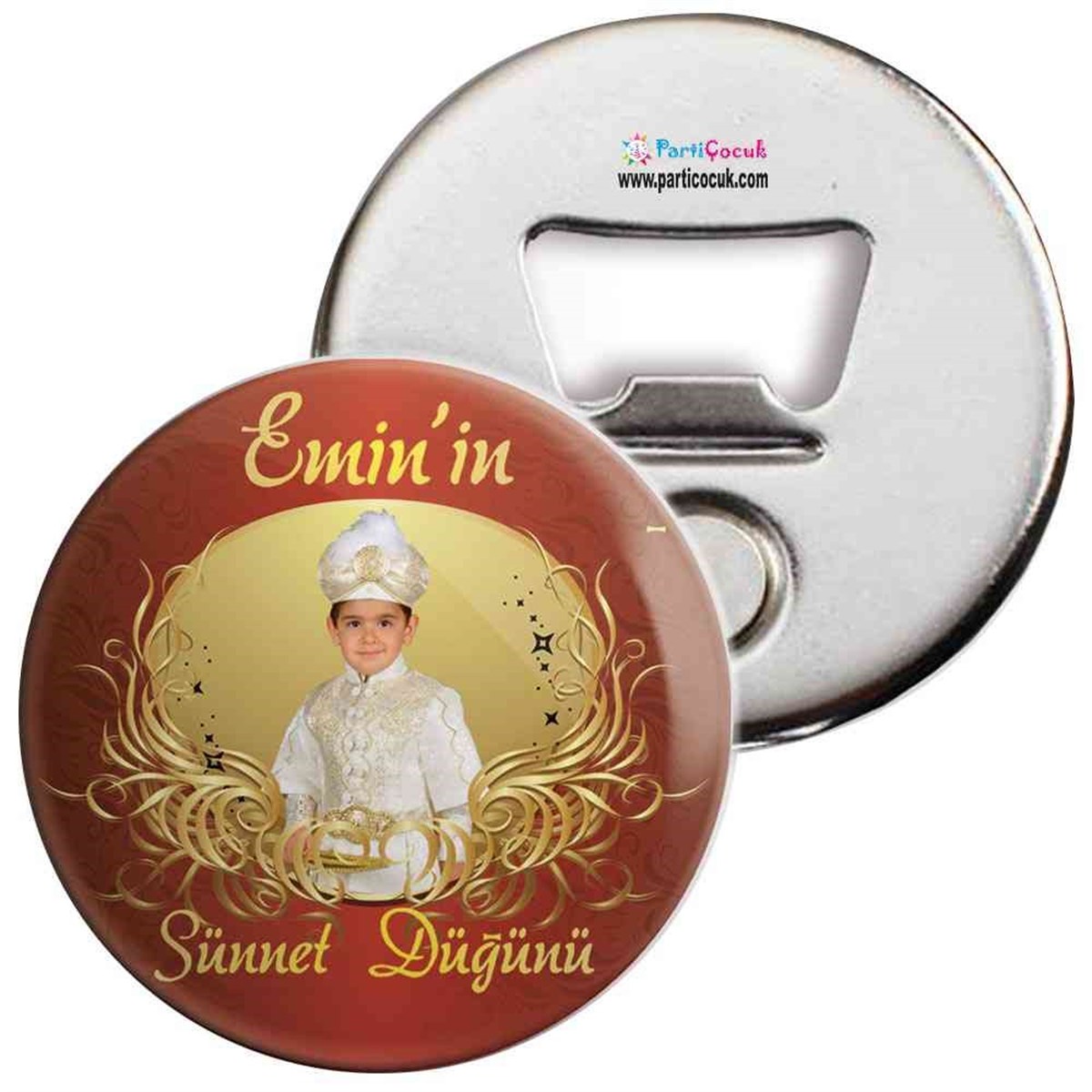 Sünnet Gold Kırmızı Otantik Parti Süsleri Açacaklı Magnet  