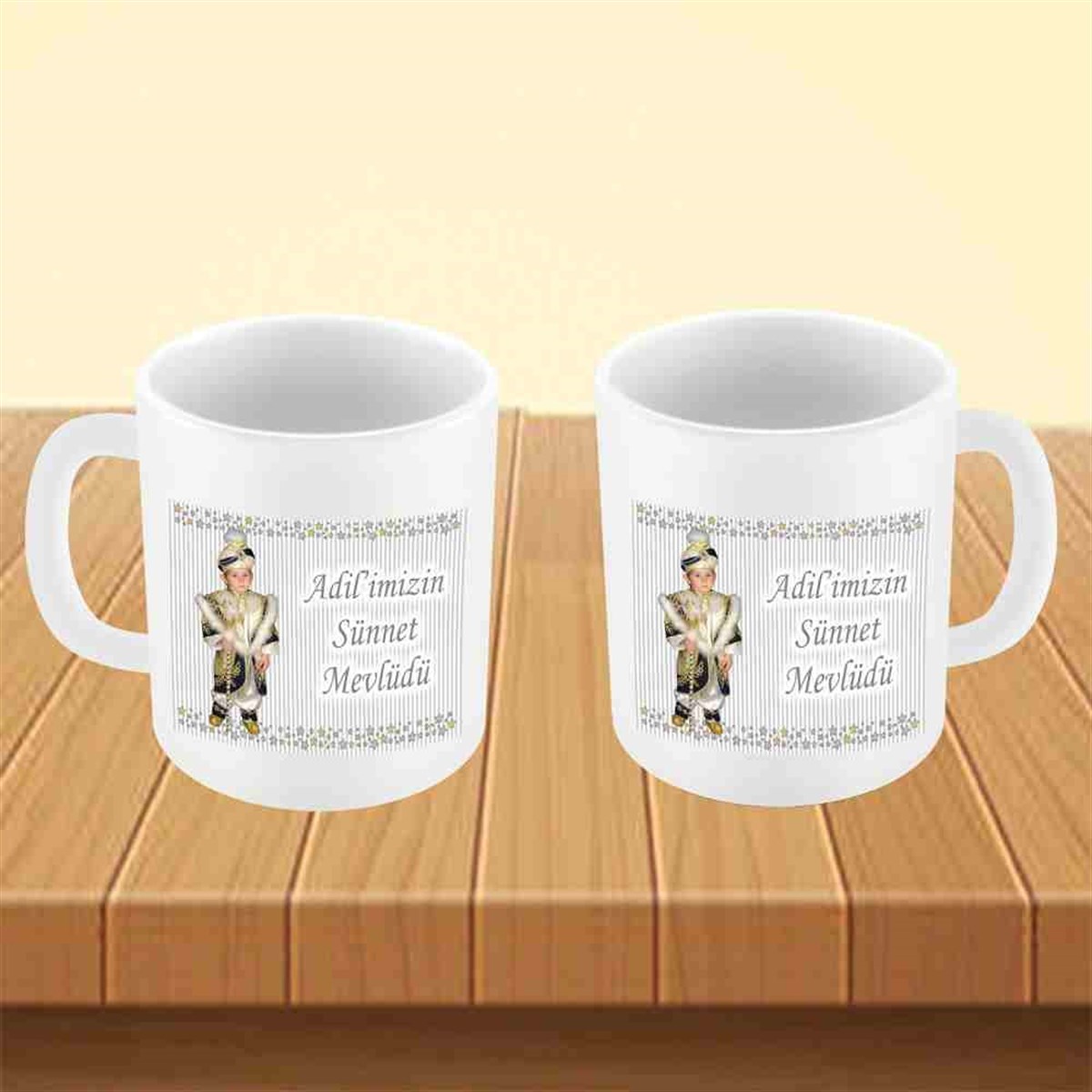 Sünnet Gold ve Gümüş Yıldız Süslemeli Kupa Bardak Mug 
