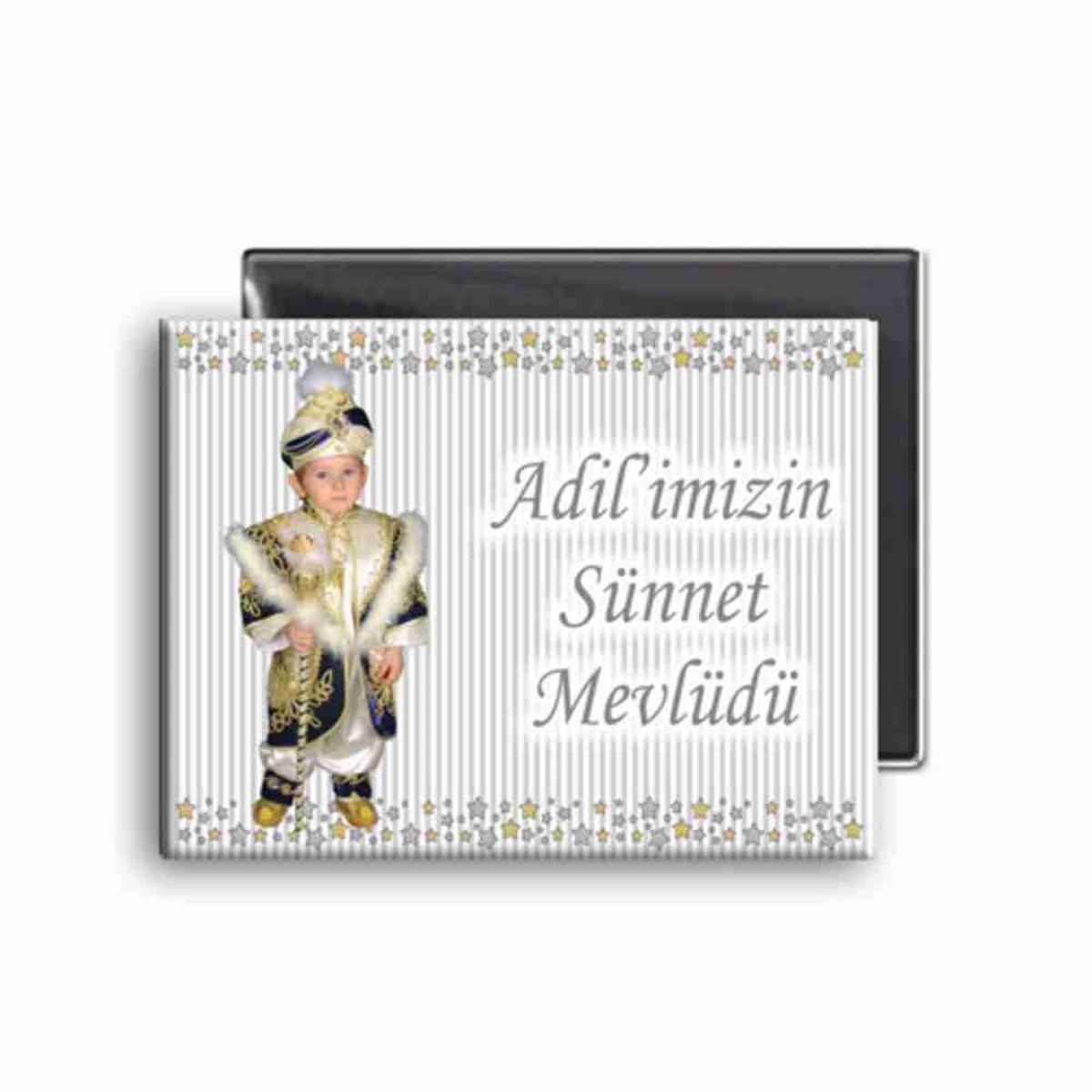 Sünnet Gold ve Gümüş Yıldız Süslemeli Buzdolabı Magneti 