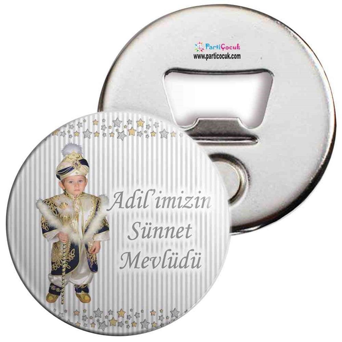 Sünnet Gold ve Gümüş Yıldız Süslemeli Açacaklı Magnet  