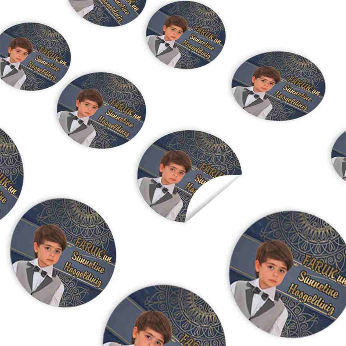 Sünnet Kişiye özel Tasarımlı Sünnet Sticker 30 Adet 